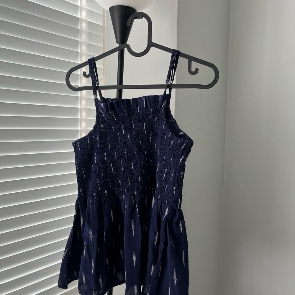 Navy Blue Fit and Flare Blouse